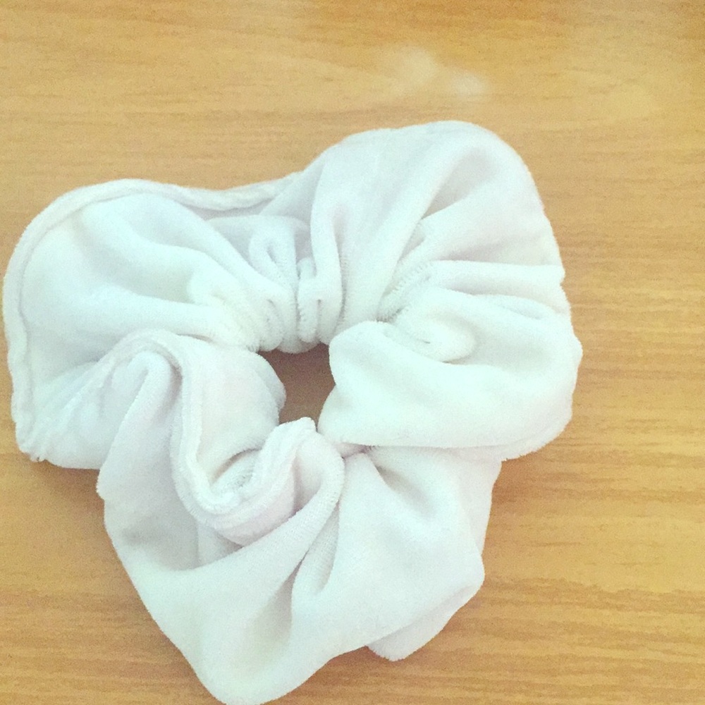 White velvet scrunchie
